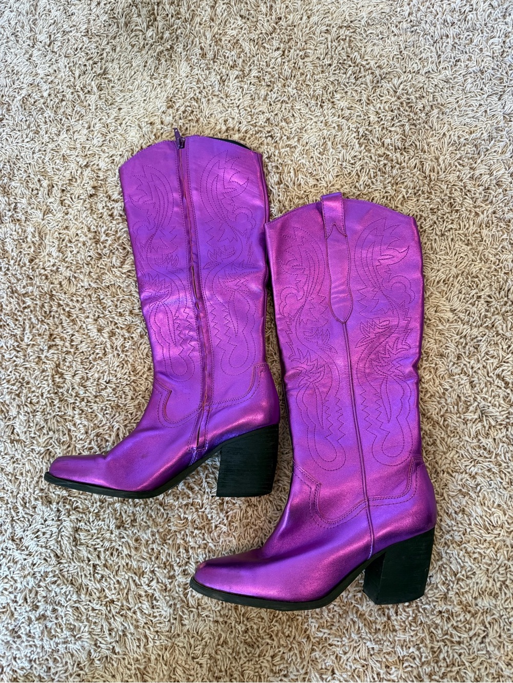 Gianni Bini Metallic Purple Western Boots